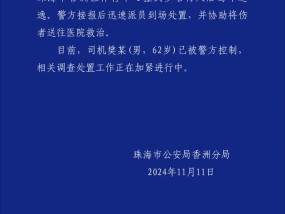 珠海一汽车撞倒多人逃逸 司机被抓 警方迅速处置